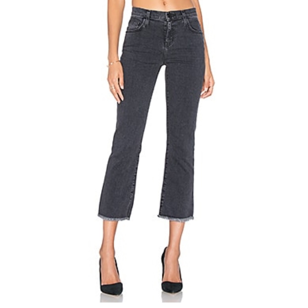 Current/Elliot The Kick Jean in Evermore Unfinished Raw Hem Grey Faded Black 27